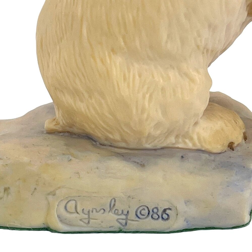 Vintage Hand Painted White Baby Polar Bear Cub Aynsley Mastercraft UK England - Picture 2 of 10